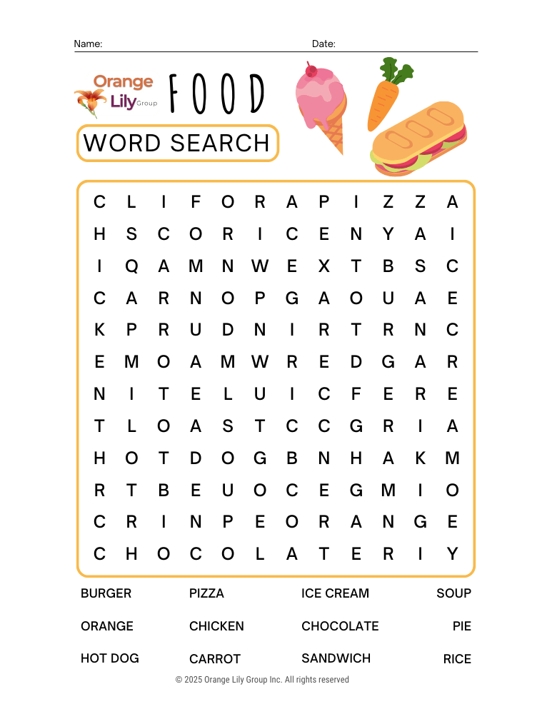 Food-word-search